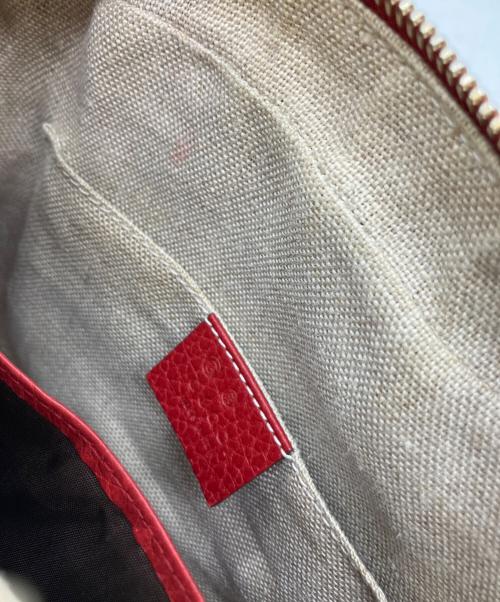 GUCCI（グッチ）GUCCI (グッチ) ショルダーバッグ ベージュ×レッドの古着・服飾アイテム