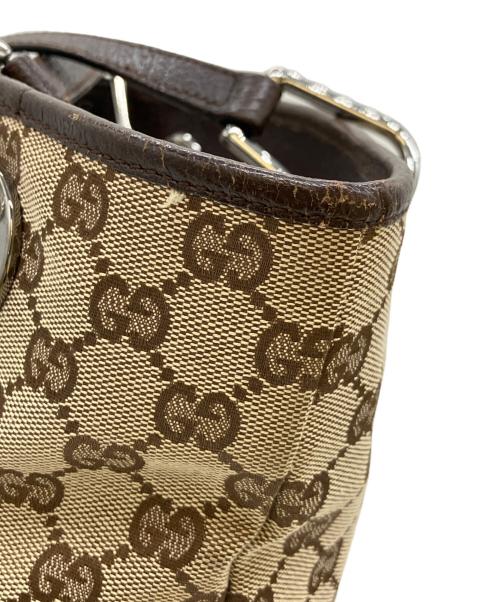 GUCCI（グッチ）GUCCI (グッチ) ハンドバッグ ベージュ×ブラウンの古着・服飾アイテム