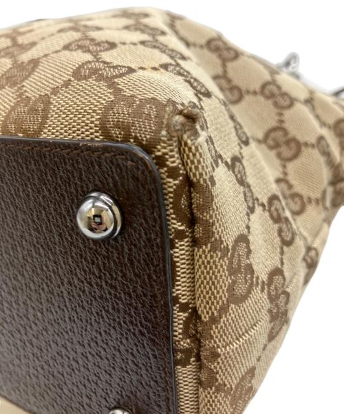 GUCCI（グッチ）GUCCI (グッチ) ハンドバッグ ベージュ×ブラウンの古着・服飾アイテム