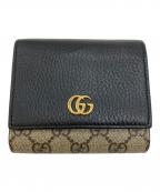 GUCCIグッチ）の古着「2つ折り財布」｜ブラック×ベージュ