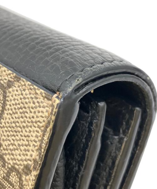 GUCCI（グッチ）GUCCI (グッチ) 2つ折り財布 ブラック×ベージュの古着・服飾アイテム