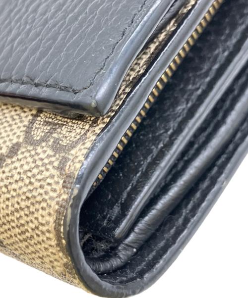 GUCCI（グッチ）GUCCI (グッチ) 2つ折り財布 ブラック×ベージュの古着・服飾アイテム