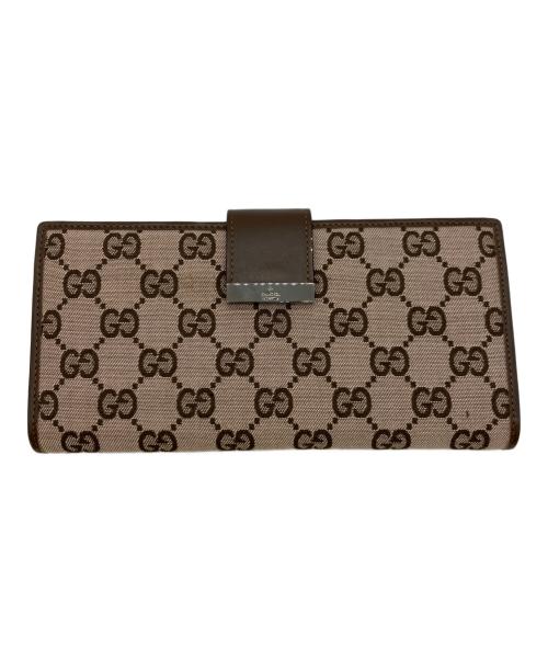 GUCCI（グッチ）GUCCI (グッチ) 長財布 ブラウン×ピンクの古着・服飾アイテム