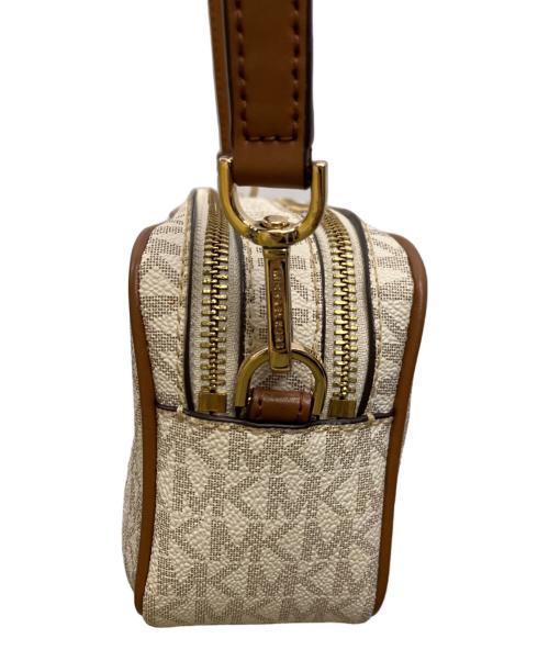MICHAEL KORS（マイケル・コース）MICHAEL KORS (マイケル・コース) ショルダーバッグ ホワイト×ブラウンの古着・服飾アイテム