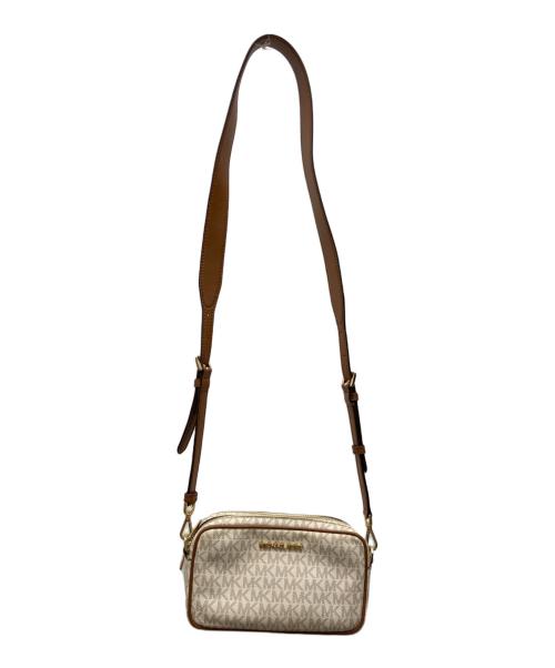 MICHAEL KORS（マイケル・コース）MICHAEL KORS (マイケル・コース) ショルダーバッグ ホワイト×ブラウンの古着・服飾アイテム