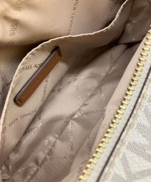 MICHAEL KORS（マイケル・コース）MICHAEL KORS (マイケル・コース) ショルダーバッグ ホワイト×ブラウンの古着・服飾アイテム