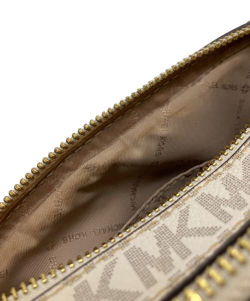 MICHAEL KORS（マイケル・コース）MICHAEL KORS (マイケル・コース) ショルダーバッグ ホワイト×ブラウンの古着・服飾アイテム