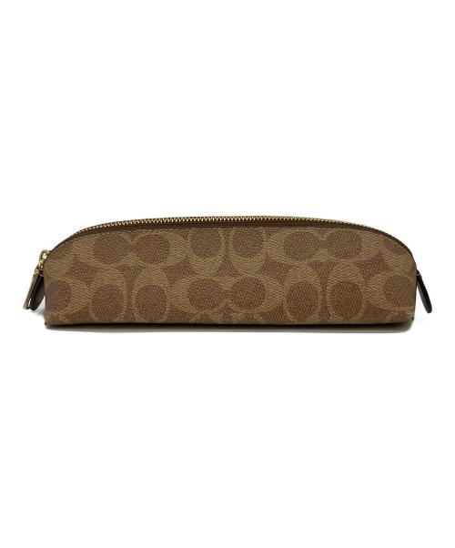 COACH（コーチ）COACH (コーチ) ペンケース ベージュ×ブラウンの古着・服飾アイテム