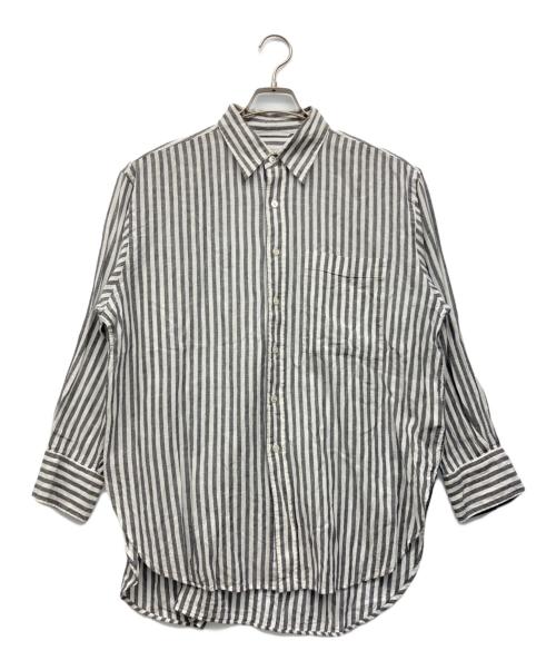 Spick and Span（スピック＆スパン）Spick and Span (スピック＆スパン) リネンコットンルーズシャツ グレー×ホワイト サイズ:‐の古着・服飾アイテム