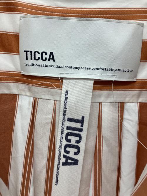 ticca（ティッカ）TICCA (ティッカ) 長袖ワンピース オレンジ×ホワイト サイズ:Freeの古着・服飾アイテム