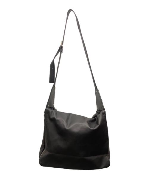 YOHJI YAMAMOTO（ヨウジヤマモト）YOHJI YAMAMOTO (ヨウジヤマモト) レザーショルダーバッグ ブラックの古着・服飾アイテム