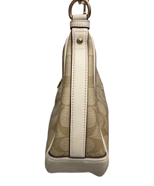 COACH（コーチ）COACH (コーチ) ショルダーバッグ ホワイト×ベージュの古着・服飾アイテム