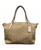 COACHコーチ）の古着「2WAYバッグ」｜ホワイト×ベージュ