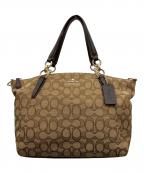 COACHコーチ）の古着「2WAYバッグ」｜ベージュ×ブラウン