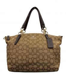 COACH（コーチ）の古着「2WAYバッグ」｜ベージュ×ブラウン