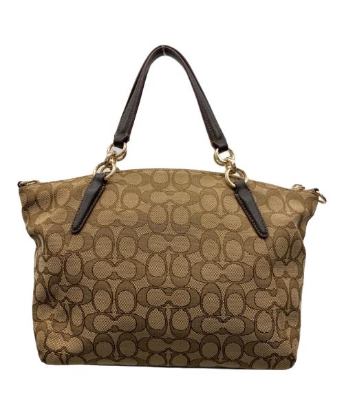 COACH（コーチ）COACH (コーチ) 2WAYバッグ ベージュ×ブラウンの古着・服飾アイテム