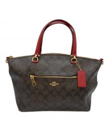 COACH（コーチ）の古着「2WAYバッグ」｜ブラウン×レッド