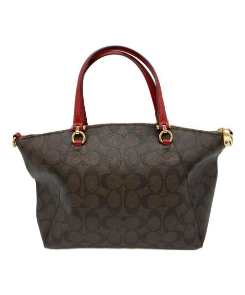 COACH（コーチ）COACH (コーチ) 2WAYバッグ ブラウン×レッドの古着・服飾アイテム