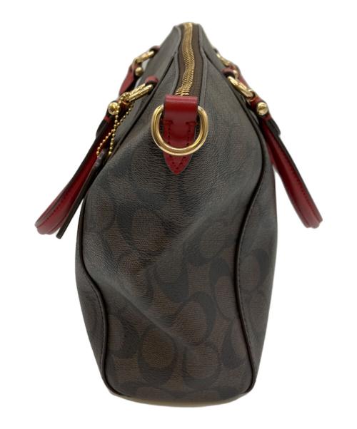 COACH（コーチ）COACH (コーチ) 2WAYバッグ ブラウン×レッドの古着・服飾アイテム