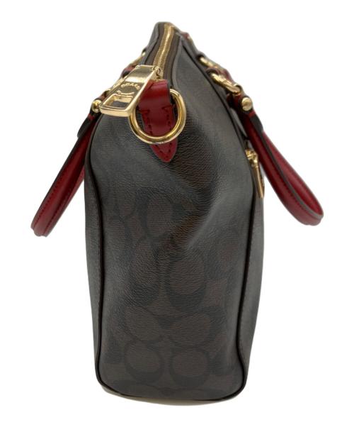COACH（コーチ）COACH (コーチ) 2WAYバッグ ブラウン×レッドの古着・服飾アイテム