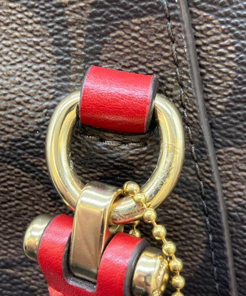 COACH（コーチ）COACH (コーチ) 2WAYバッグ ブラウン×レッドの古着・服飾アイテム