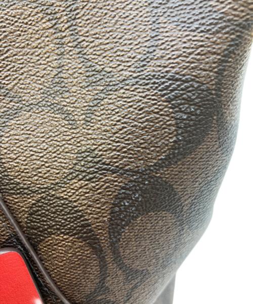 COACH（コーチ）COACH (コーチ) 2WAYバッグ ブラウン×レッドの古着・服飾アイテム