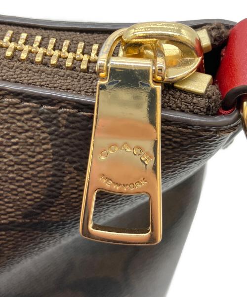 COACH（コーチ）COACH (コーチ) 2WAYバッグ ブラウン×レッドの古着・服飾アイテム