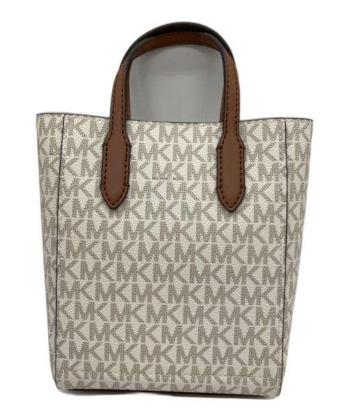 MICHAEL KORS（マイケル・コース）MICHAEL KORS (マイケル・コース) 2WAYバッグ ホワイト×ブラウンの古着・服飾アイテム