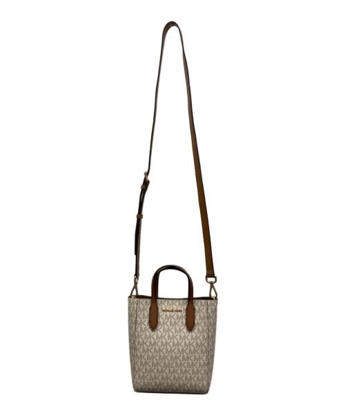 MICHAEL KORS（マイケル・コース）MICHAEL KORS (マイケル・コース) 2WAYバッグ ホワイト×ブラウンの古着・服飾アイテム