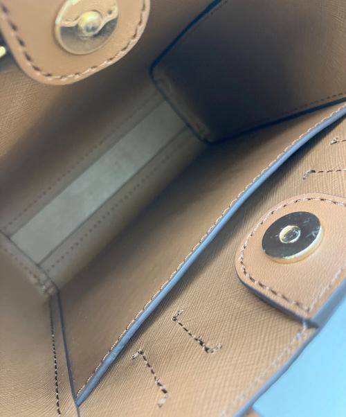 MICHAEL KORS（マイケル・コース）MICHAEL KORS (マイケル・コース) 2WAYバッグ ホワイト×ブラウンの古着・服飾アイテム