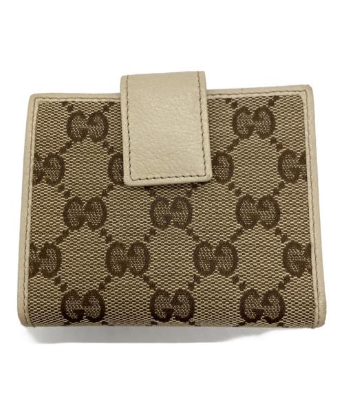 GUCCI（グッチ）GUCCI (グッチ) 2つ折り財布 アイボリー×ベージュの古着・服飾アイテム
