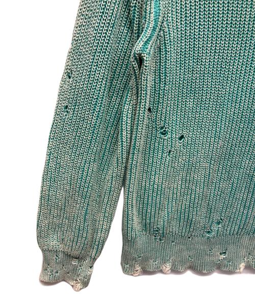 MAISON SPECIAL（メゾンスペシャル）MAISON SPECIAL (メゾンスペシャル) ダメージ加工ニット スカイブルーの古着・服飾アイテム