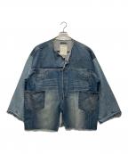 etsintaエシンタ）の古着「リメイクデニムオーバージャケット」｜インディゴ
