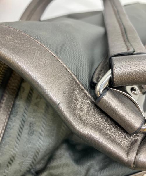PRADA（プラダ）PRADA (プラダ) トートバッグ グレー×シルバーの古着・服飾アイテム