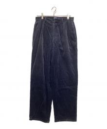 POLO RALPH LAUREN（ポロ・ラルフローレン）の古着「2タックコーデュロイパンツ」｜ネイビー