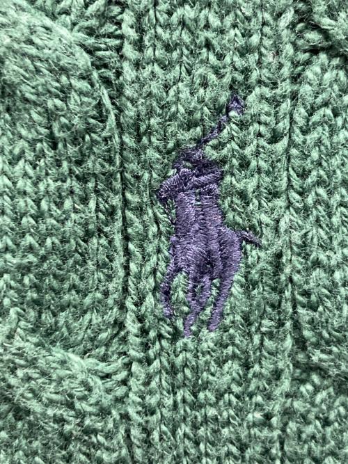 POLO RALPH LAUREN（ポロ・ラルフローレン）POLO RALPH LAUREN (ポロ・ラルフローレン) ケーブルニット グリーン サイズ:XSの古着・服飾アイテム