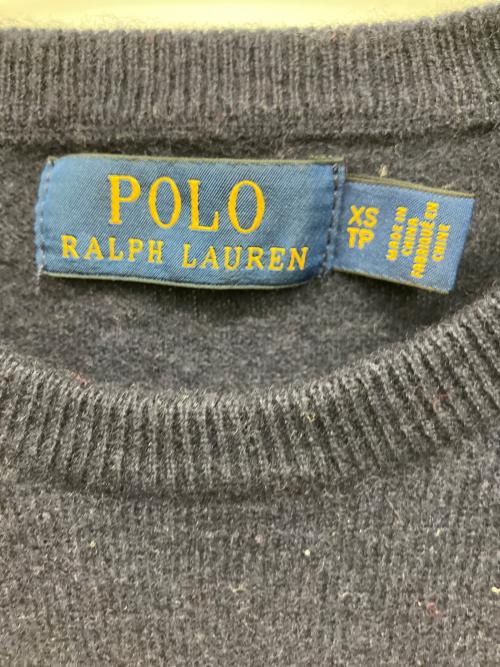 POLO RALPH LAUREN（ポロ・ラルフローレン）POLO RALPH LAUREN (ポロ・ラルフローレン) ウールニット ネイビー サイズ:XSの古着・服飾アイテム