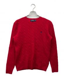 POLO RALPH LAUREN（ポロ・ラルフローレン）の古着「ケーブルニット」｜レッド