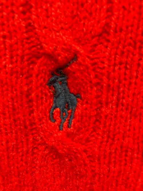 POLO RALPH LAUREN（ポロ・ラルフローレン）POLO RALPH LAUREN (ポロ・ラルフローレン) ケーブルニット レッド サイズ:XSの古着・服飾アイテム