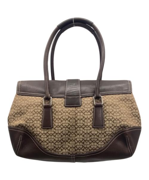 COACH（コーチ）COACH (コーチ) ハンドバッグ ブラウン×ベージュの古着・服飾アイテム