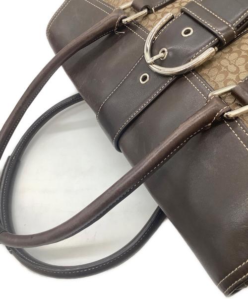COACH（コーチ）COACH (コーチ) ハンドバッグ ブラウン×ベージュの古着・服飾アイテム