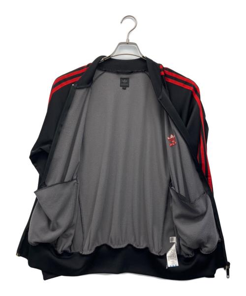 adidas（アディダス）adidas (アディダス) トラックジャケット ブラック×レッドの古着・服飾アイテム