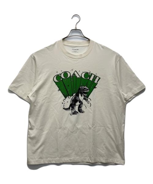 COACH（コーチ）COACH (コーチ) ダイナソーTシャツ ホワイト サイズ:Lの古着・服飾アイテム