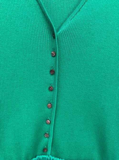 BALLSEY（ボールジィ）BALLSEY (ボールジィ) コットンオーガンジーコンビ ノースリーブマキシワンピース グリーン サイズ:36の古着・服飾アイテム
