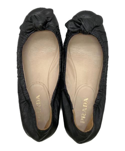 PRADA（プラダ）PRADA (プラダ) バレエシューズ ブラック サイズ:35 1/2の古着・服飾アイテム