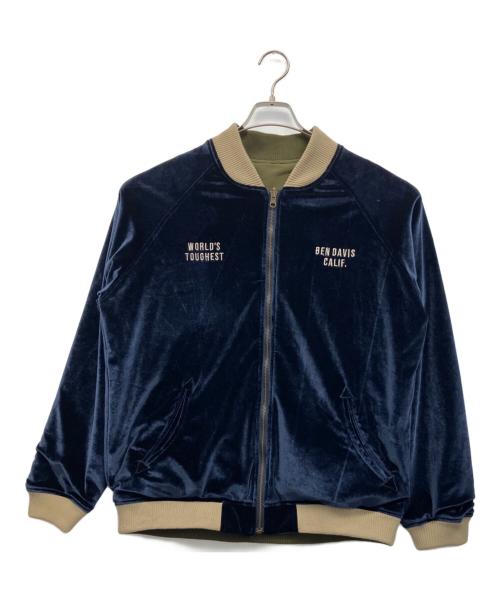 BEN DAVIS（ベンデイビス）BEN DAVIS (ベンデイビス) スタジャン ネイビー×オリーブ サイズ:Lの古着・服飾アイテム