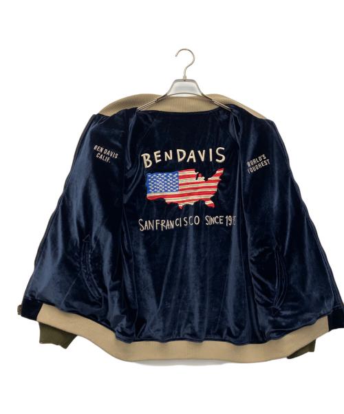 BEN DAVIS（ベンデイビス）BEN DAVIS (ベンデイビス) スタジャン ネイビー×オリーブ サイズ:Lの古着・服飾アイテム