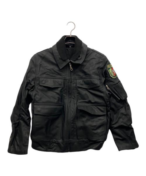 POLIZEI BECKUMER LEDER（ポリツァイ ベックマー レーダー）POLIZEI BECKUMER LEDER (ポリツァイ ベックマー レーダー) レザージャケット ブラック サイズ:38の古着・服飾アイテム