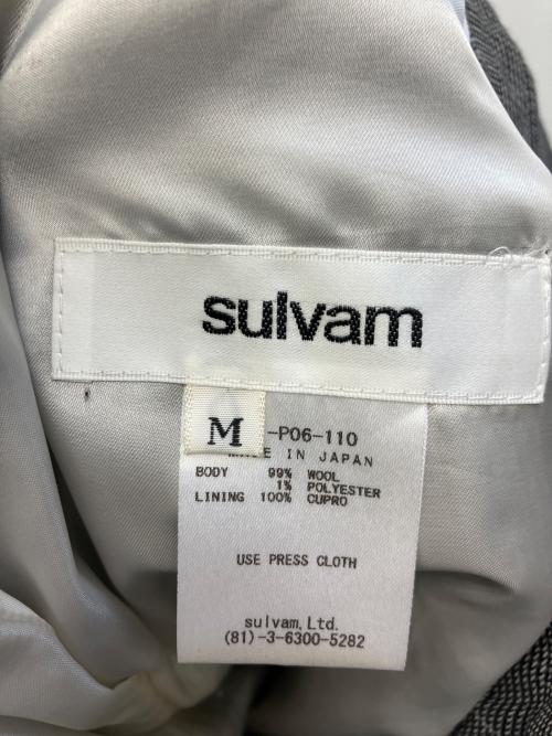 sulvam（サルバム）sulvam (サルバム) グレンチェック裾ジップボンテージスラックスパンツ グレー サイズ:Mの古着・服飾アイテム