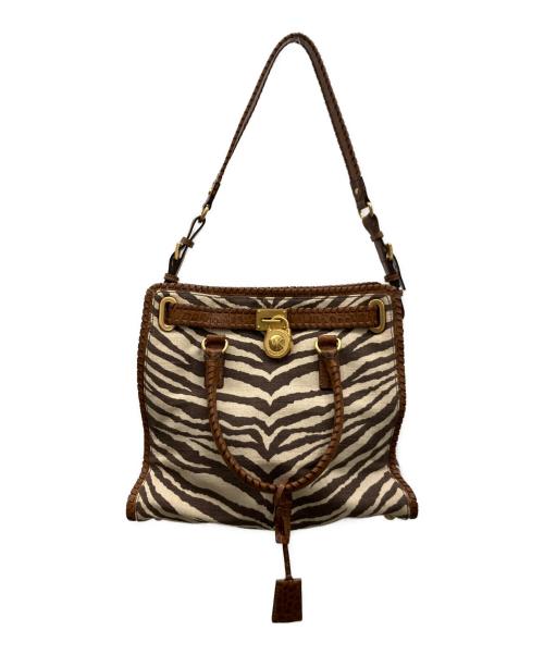 MICHAEL KORS（マイケル・コース）MICHAEL KORS (マイケル・コース) トートバッグ アイボリー×ブラウンの古着・服飾アイテム